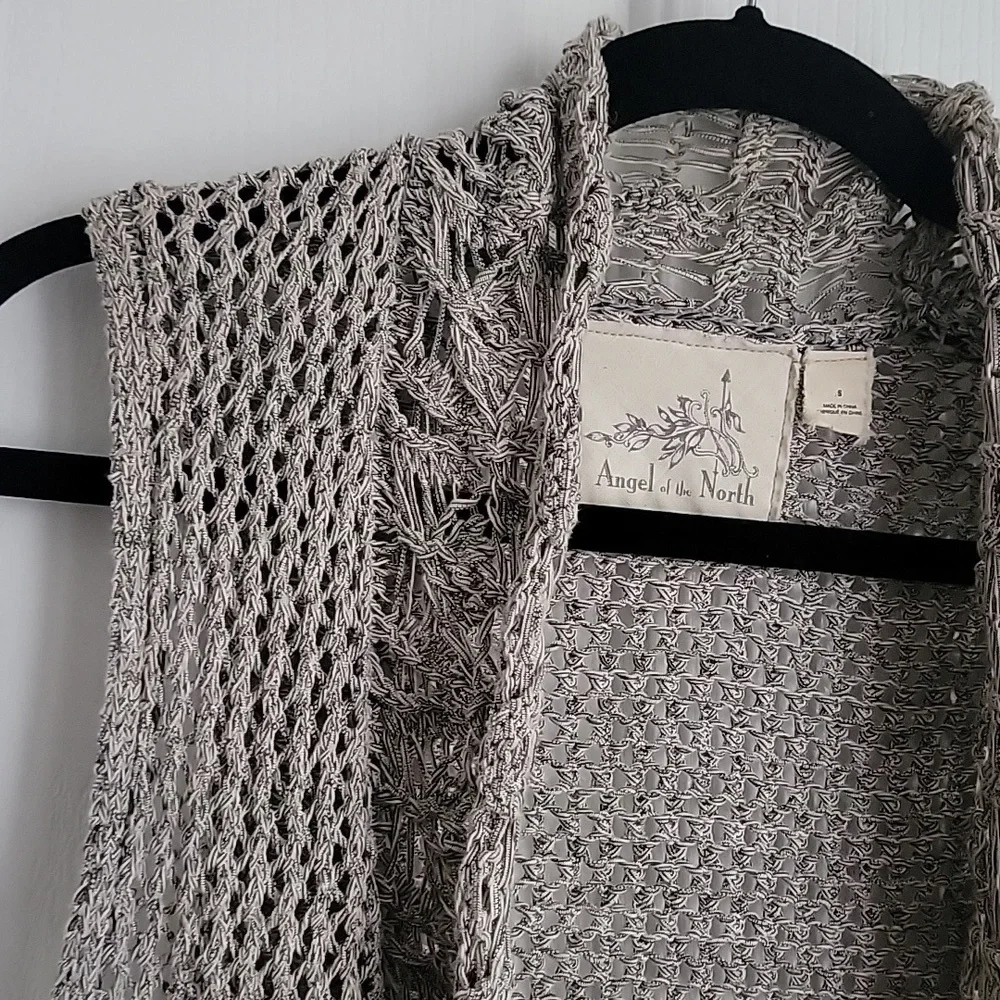 Angel of the North Knitted Vest gray small s Anthropologie - Picture 3 of 6